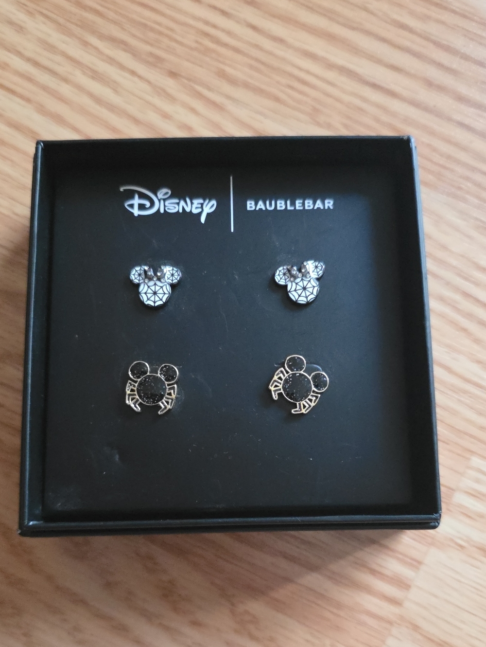 BaubleBar Black & Gold Disney Mickey & Minnie Stud Earring Set